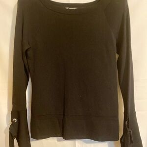 Inc International Concepts Women's Black Long Sleeve Sweater,Bell Sleeves Size L